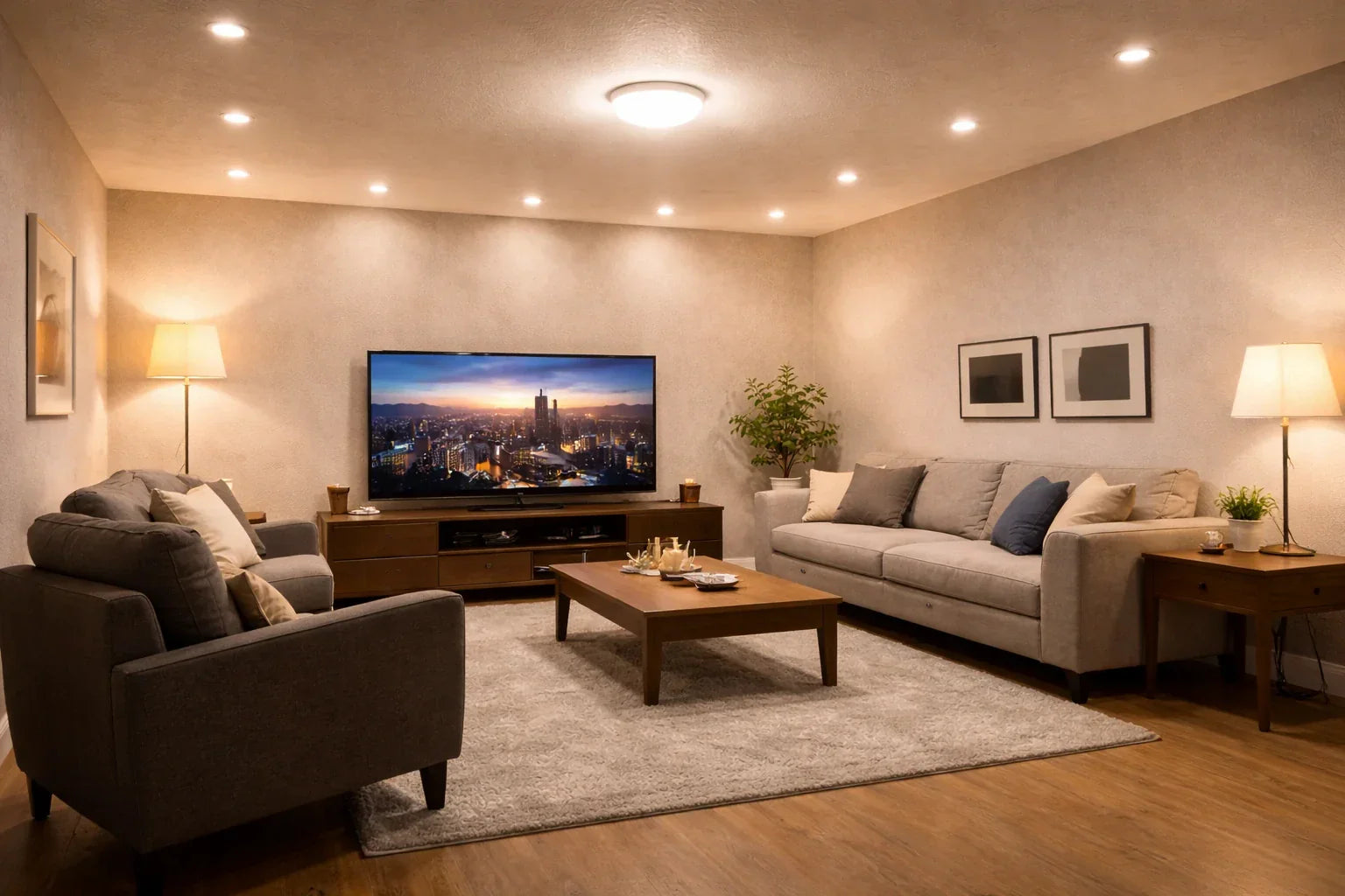 תאורה מוגזמת בסלון