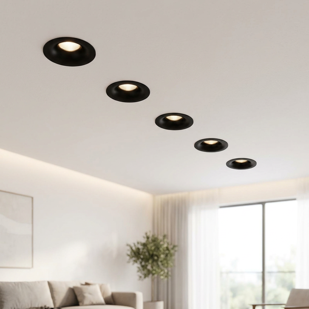 שקוע תקרה דגם LASER CCT 7W Ø6 ס״מ מותקן בבית