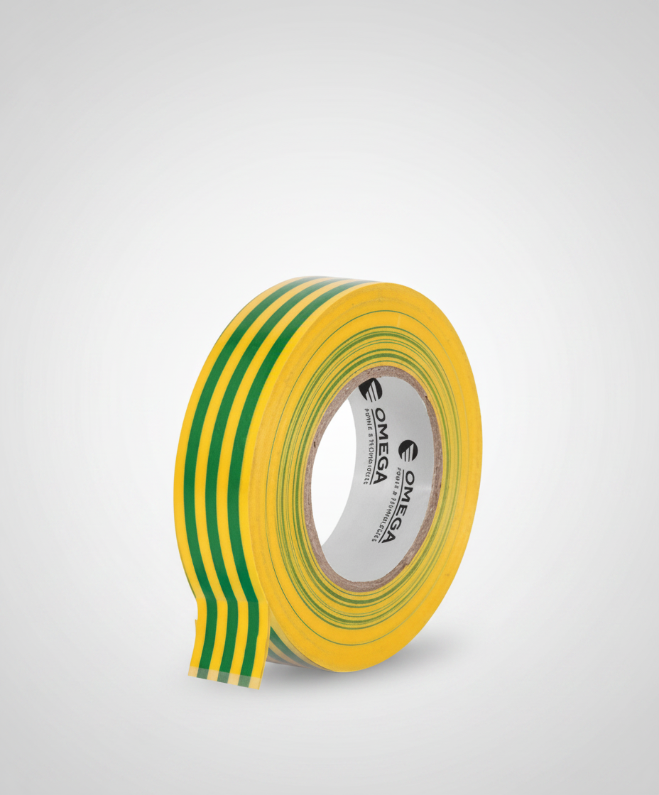 סרט בידוד דביק PVC צר (19 מ"מ) – צהוב / ירוק