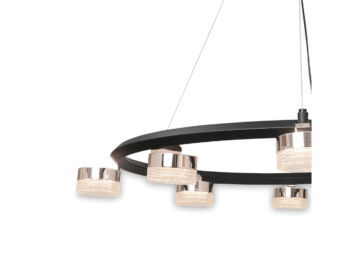 מנורת תליה שמיניה שארלוט 37W שחור/פליז - Hanging lamps with built-in LED