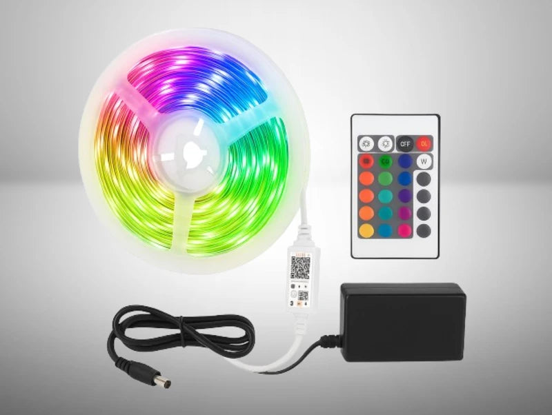 ערכת פס לד RGB באורך 10 מטר כולל שנאי ובקר