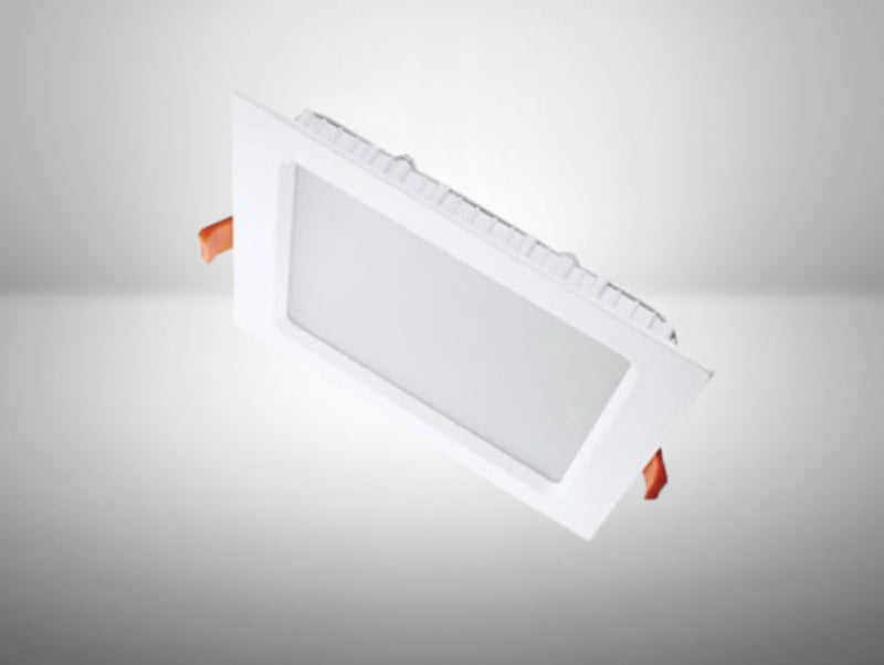 פאנל LED שקוע מלבני לבן עם מסגרת דקה וקפיצי התקנה כתומים