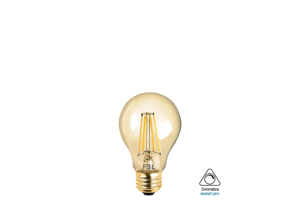 נורת פילמנט אמבר 10W לד A60 בסיס E27 - BULB באתר לדמרקט