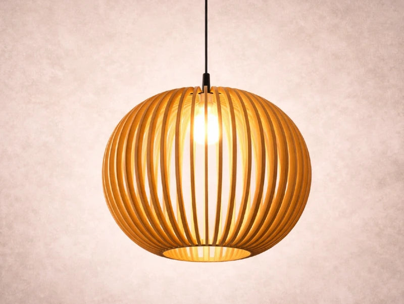 מנורת תלייה מעץ