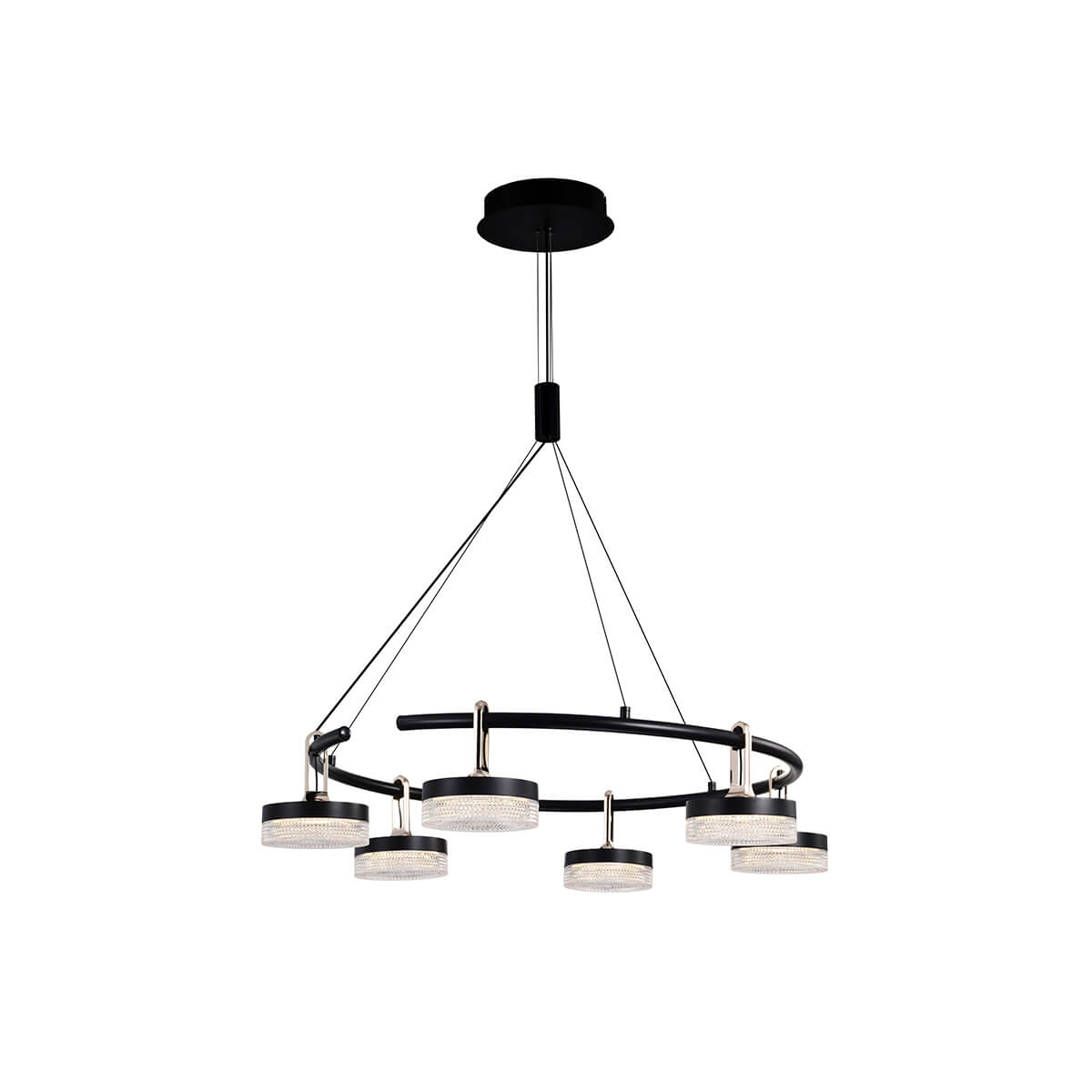 מנורת תליה שישיה קורל 30W שחור/פליז- אור חם - Hanging lamps with bulbs