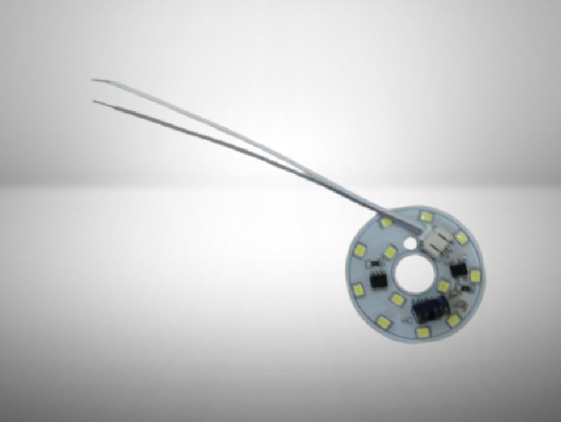 רכיב לד עגול קטן עם חוטי חיבור להתקנה במערכת תאורה