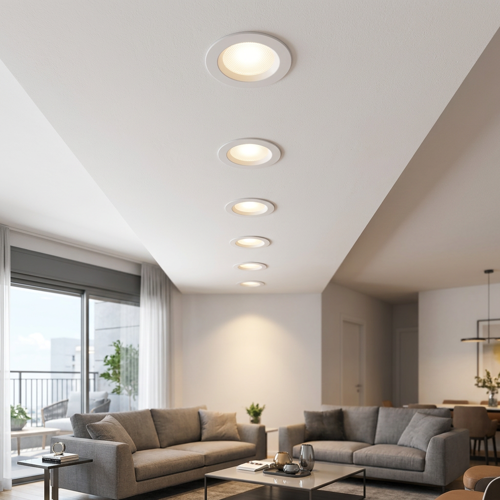 שקוע תקרה 15W דגם SUN Ø155 ס״מ מותקן בבית