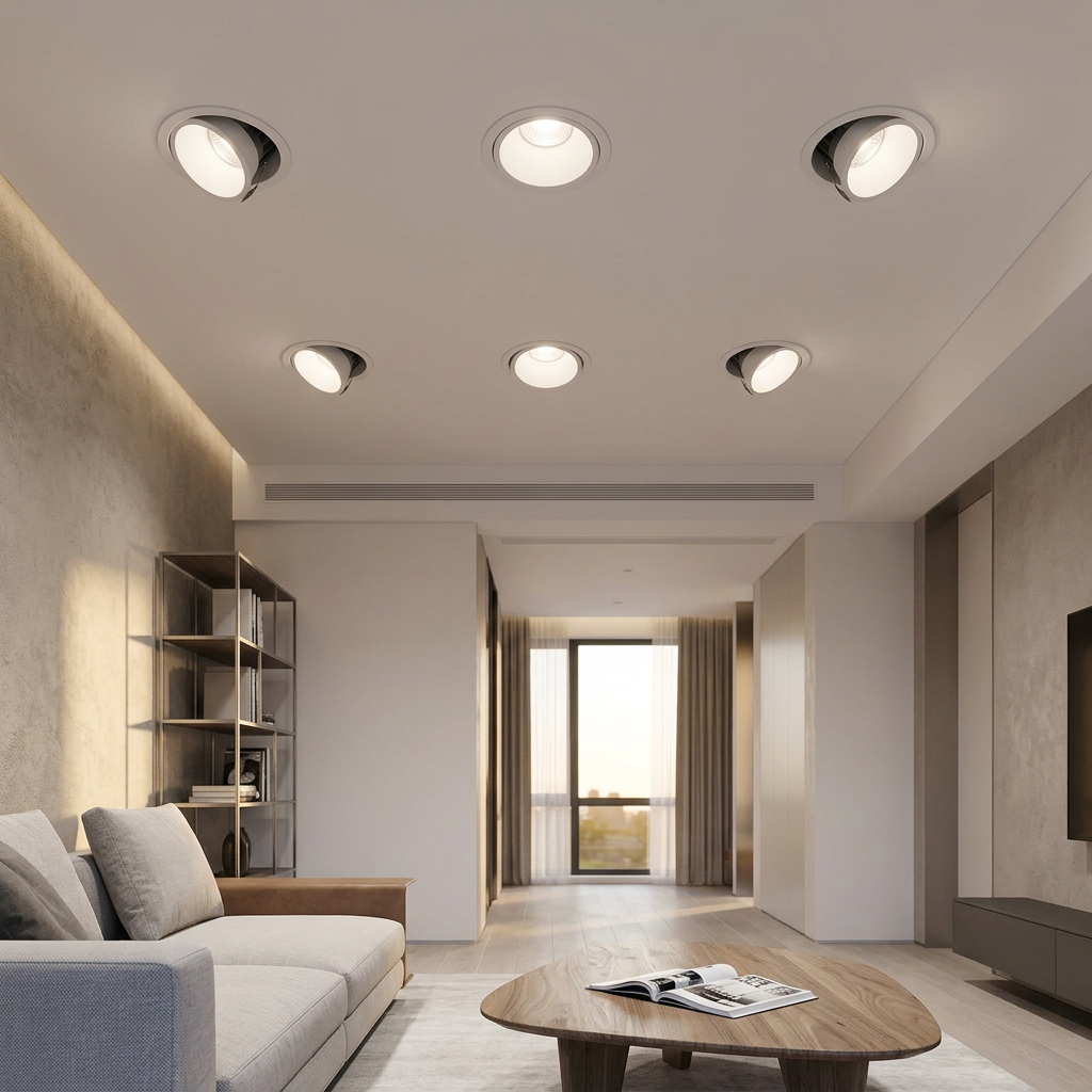 שקוע תקרה דגם INFINITY ECO CCT 12W Ø8 ס״מ מותקן בבית