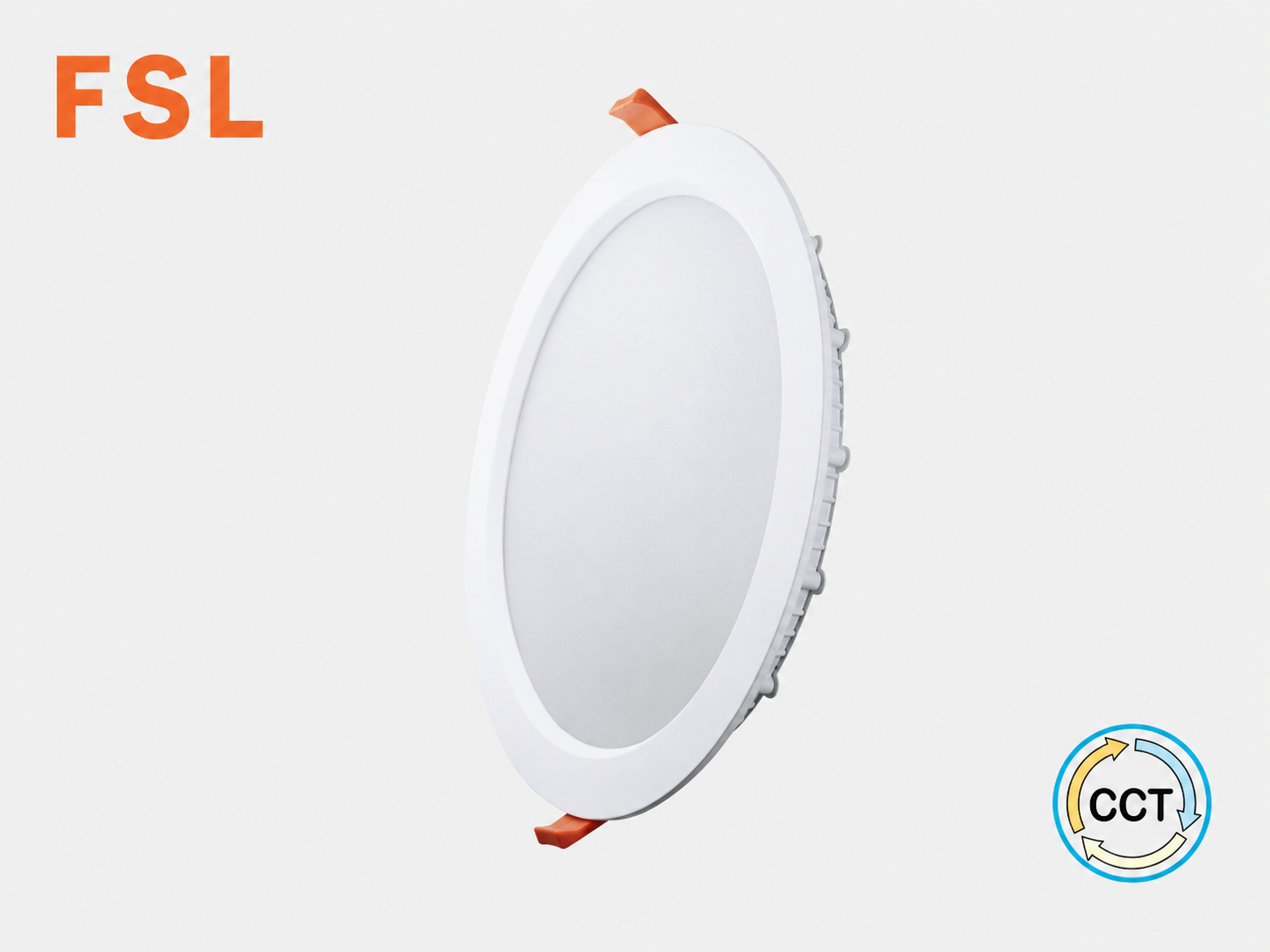 גוף תאורה שקוע עגול של FSL במבט צד עם מבנה שטוח ונקי