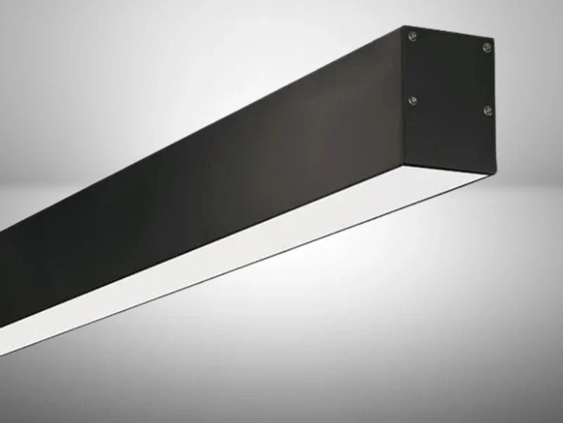 פרופיל תאורה צמוד תקרה 55X75 מ"מ - שנים או שלוש מטר - צבע שחור - גוון אור לבן קר