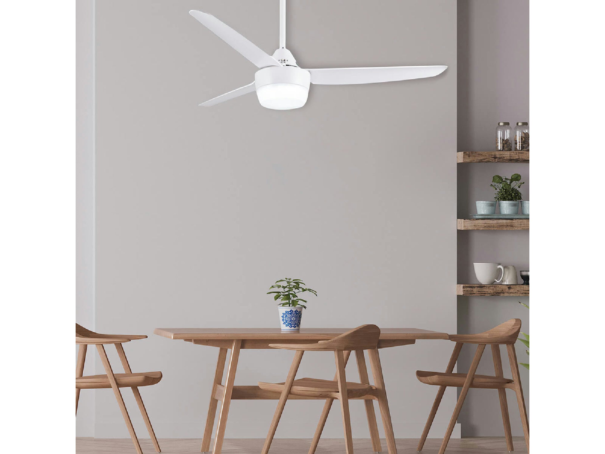 מאוורר תקרה "CCT 18w BALCONY 48 עם שלט-לבן - Ceiling Fan with Light