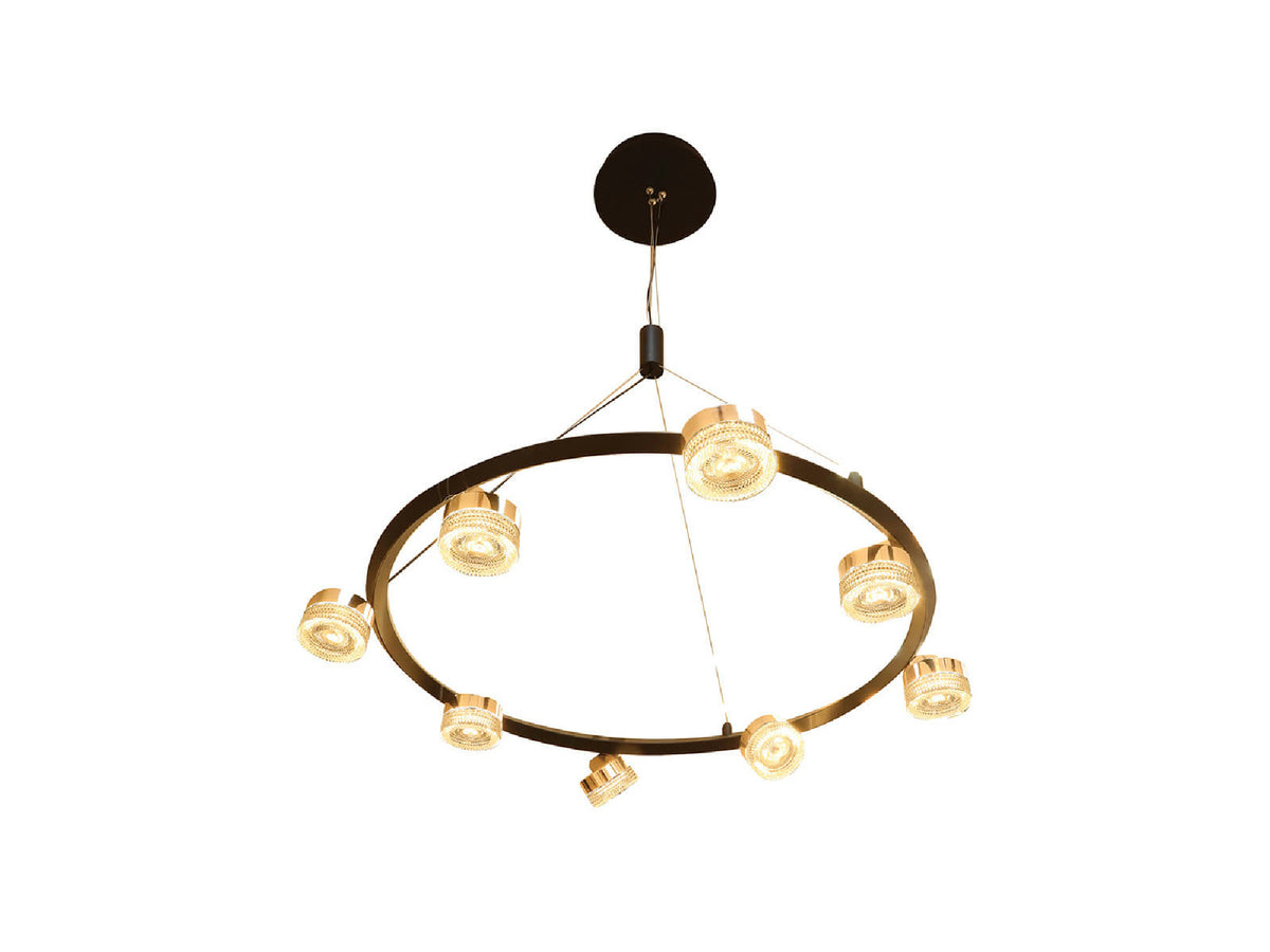 מנורת תליה שמיניה שארלוט 37W שחור/פליז - Hanging lamps with built-in LED