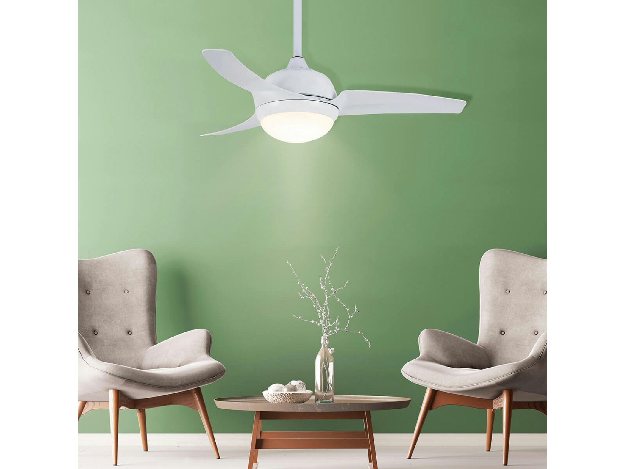 מאוורר תקרה "CCT 25W PARISLED 52 עם שלט-לבן - Ceiling Fan with Light