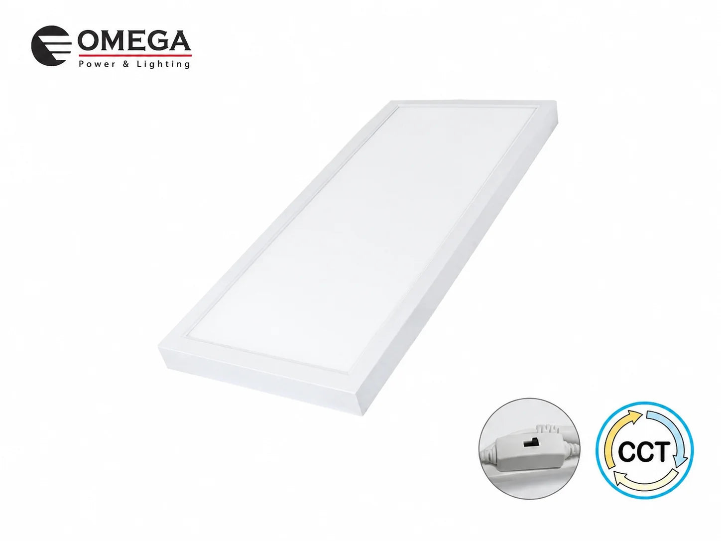 גוף תאורה SUPER LIGHT LED לבן של OMEGA במבנה מלבני דק