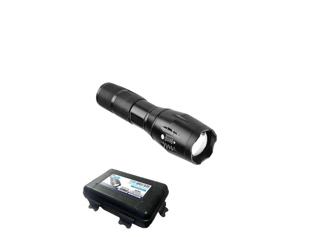 פנס נטען 15W טלסקופי/זום מטען באריזה צבאית OMEGA - BATTERY באתר לדמרקט