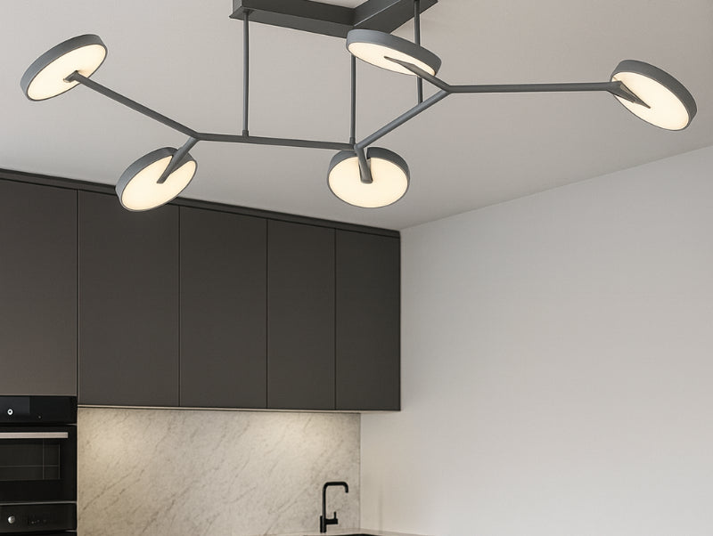 מנורה צמודת תקרה ASTRÉO בצבע אפור