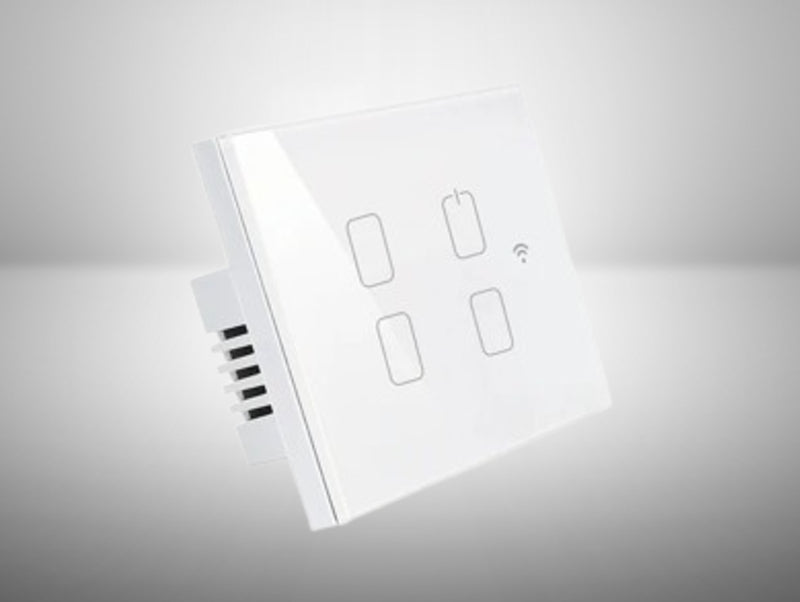 מפסק מגע חכם לבן עם ארבעה לחצנים וחיבור Wi-Fi