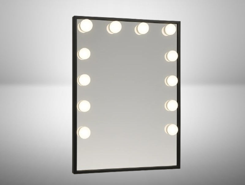 מראה מוארת MAKE-UP בצבע שחור