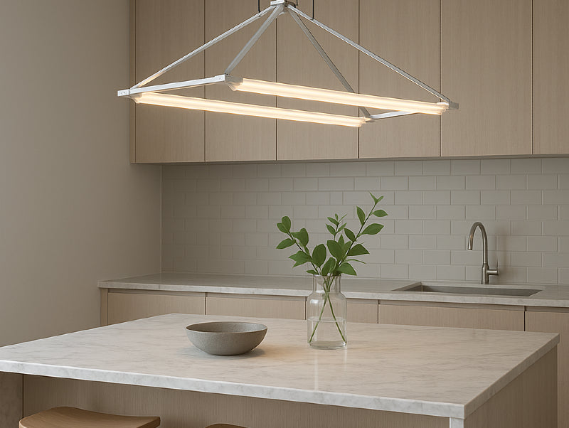 מנורת תלייה VORIN מעל אי במטבח