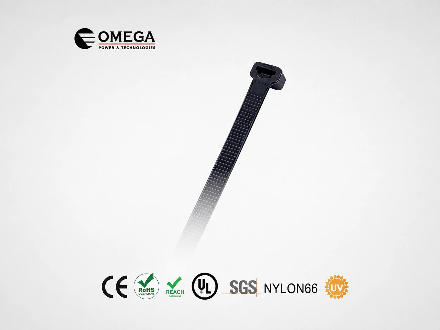 אזיקון OMEGA שחור עם ראש נעילה וסימוני תקן ואיכות