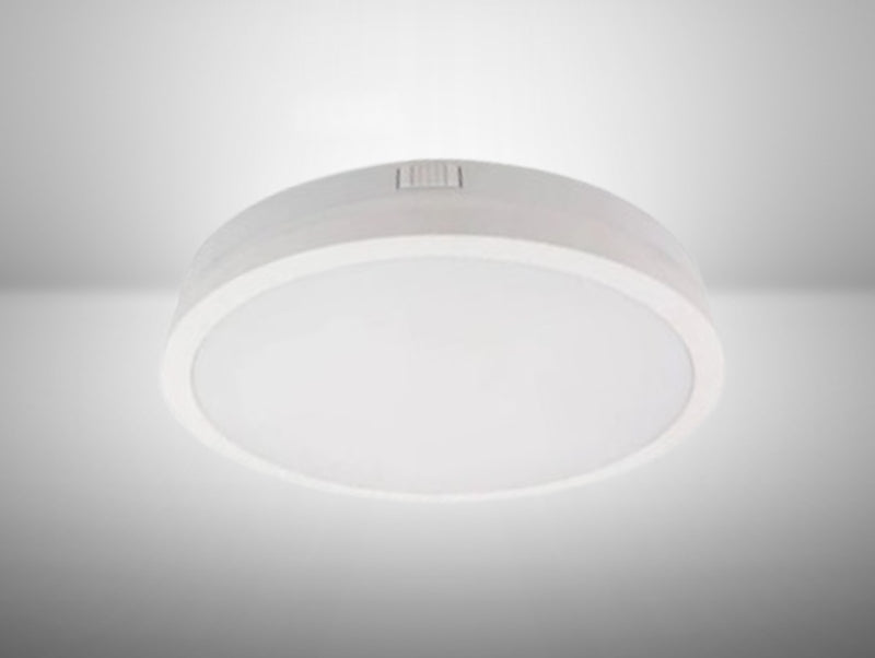גוף תאורה צמוד תקרה לבן מדגם MOON SLIM בעיצוב עגול עם מפזר אור רחב
