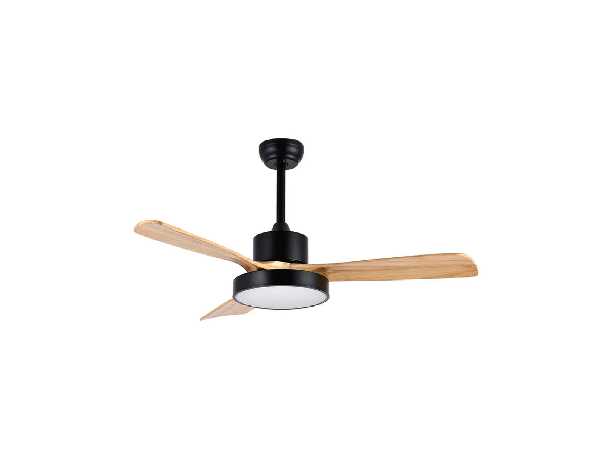מאוורר תקרה "48 דגם EDIT עם שלט-שחור ועץ - Ceiling Fan with Light באתר לדמרקט