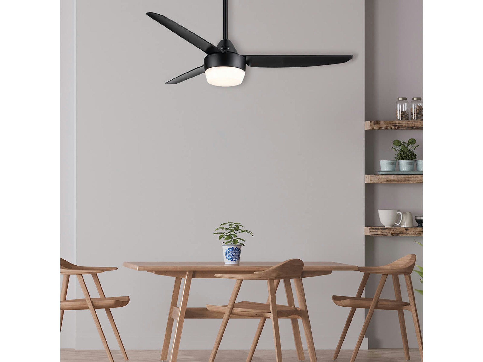 מאוורר תקרה "CCT 18w BALCONY 48 עם שלט-שחור - Ceiling Fan with Light