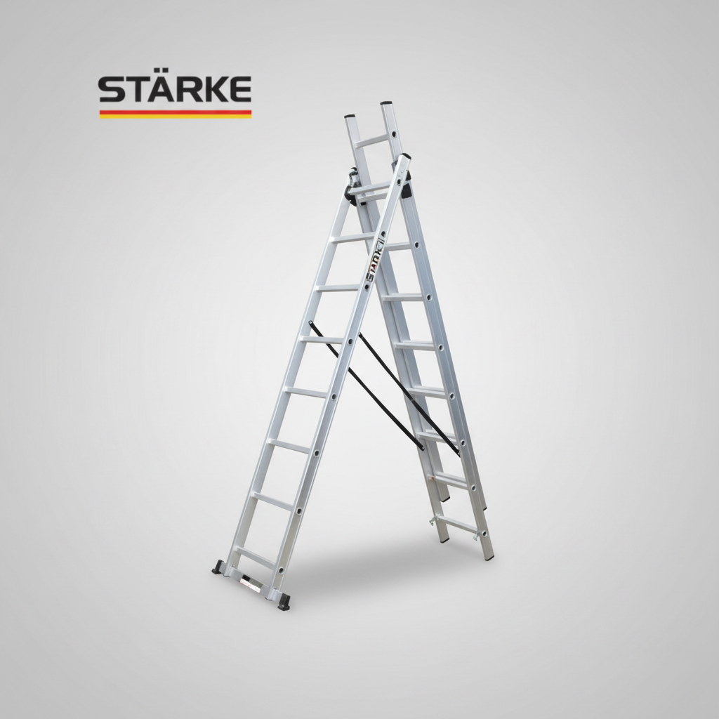 סולם אלומיניום שחילים ג' מקצועי 3x8 תוצרת STARKE