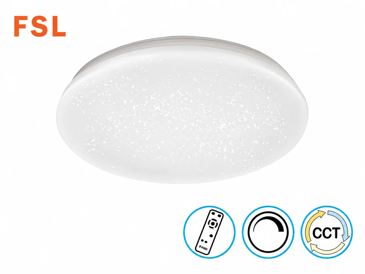 פאנל LED עגול של FSL בגימור לבן עם בחירת גוון אור