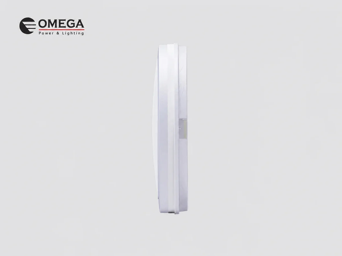 גוף תאורה צמוד תקרה עגול ולבן MONO 40W CCT מבית OMEGA עם טבעת אור היקפית