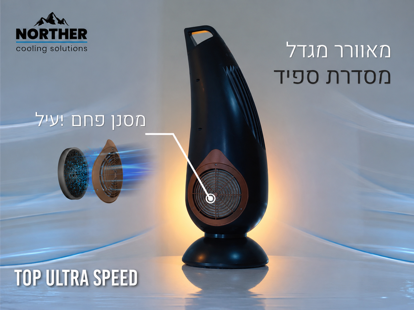 תמונת פרסום למפזר חום SPEED SUPER עם הדמיית חימום בחלל