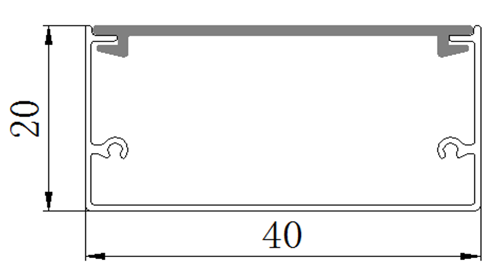 פרופיל תאורה 40X20 ממ כסוף