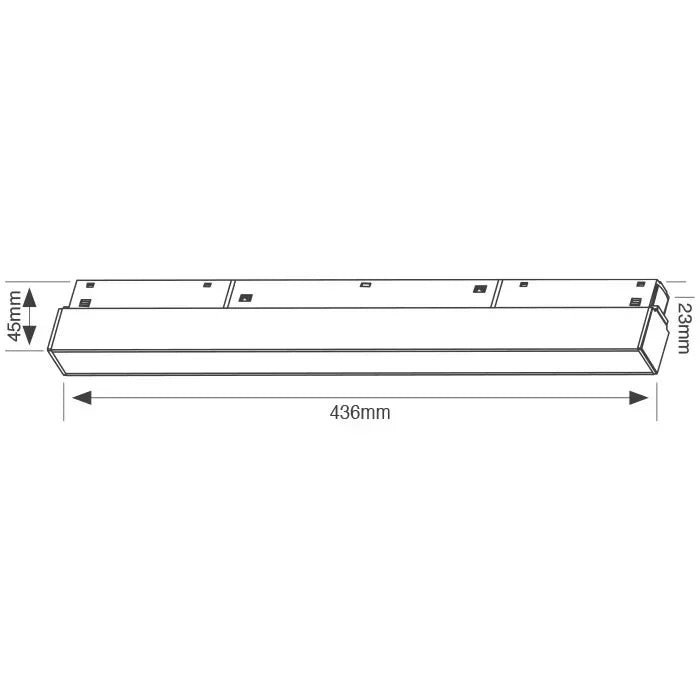 FLAT לפס מגנטי 24W לבי 436 מ"מ לבן, 2160Lm 3000K, פנימי - Magnetic Lighting Track System באתר לדמרקט