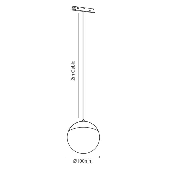 ** GLOB לפס מגנטי 95 מ"מ לבן, 7W 900Lm 3000K, תלוי 2 מטר. - Magnetic Lighting Track System באתר לדמרקט