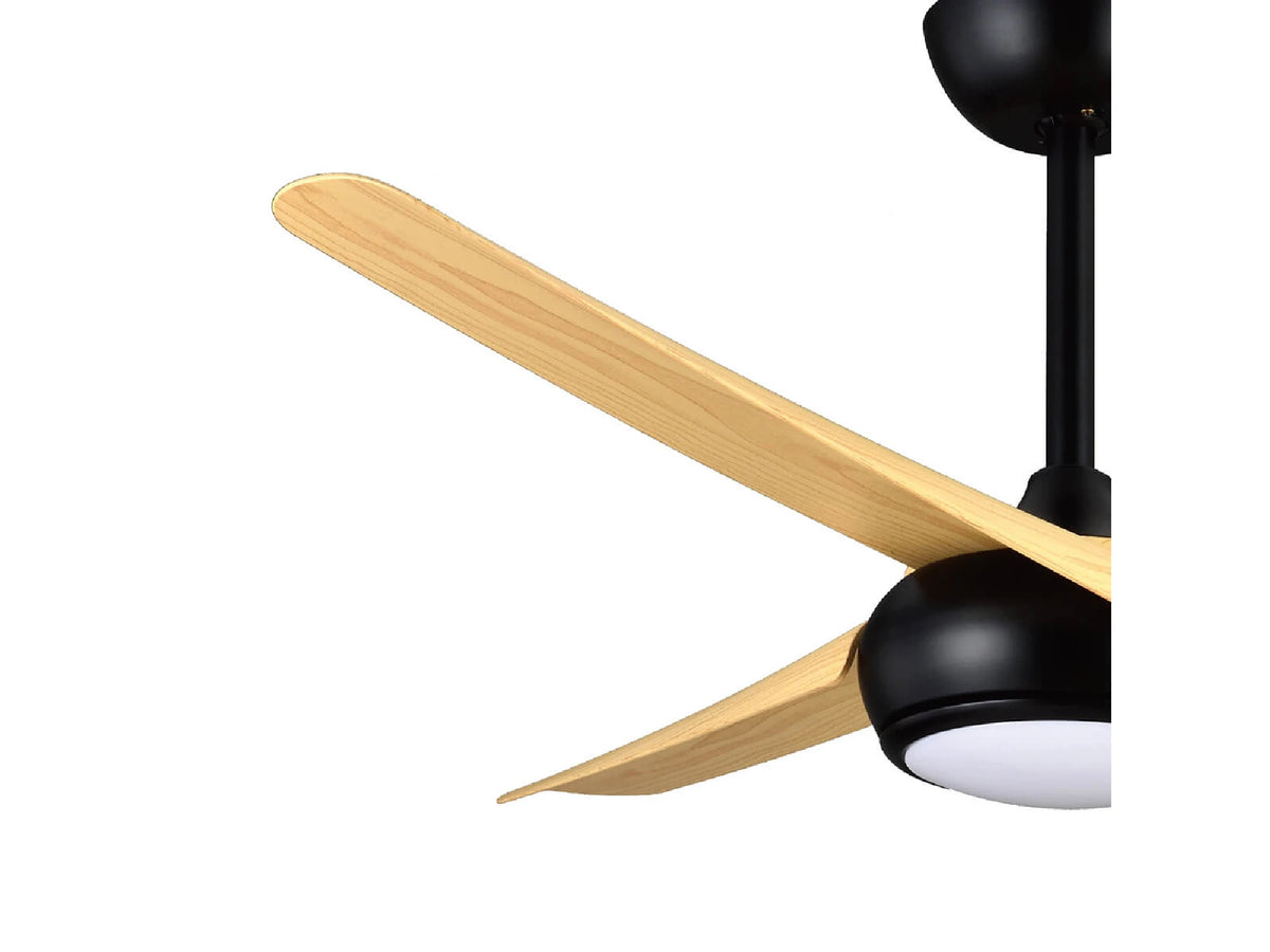 מאוורר תקרה "52 דגם DANIEL עם שלט-שחור ועץ - Ceiling Fan with Light באתר לדמרקט