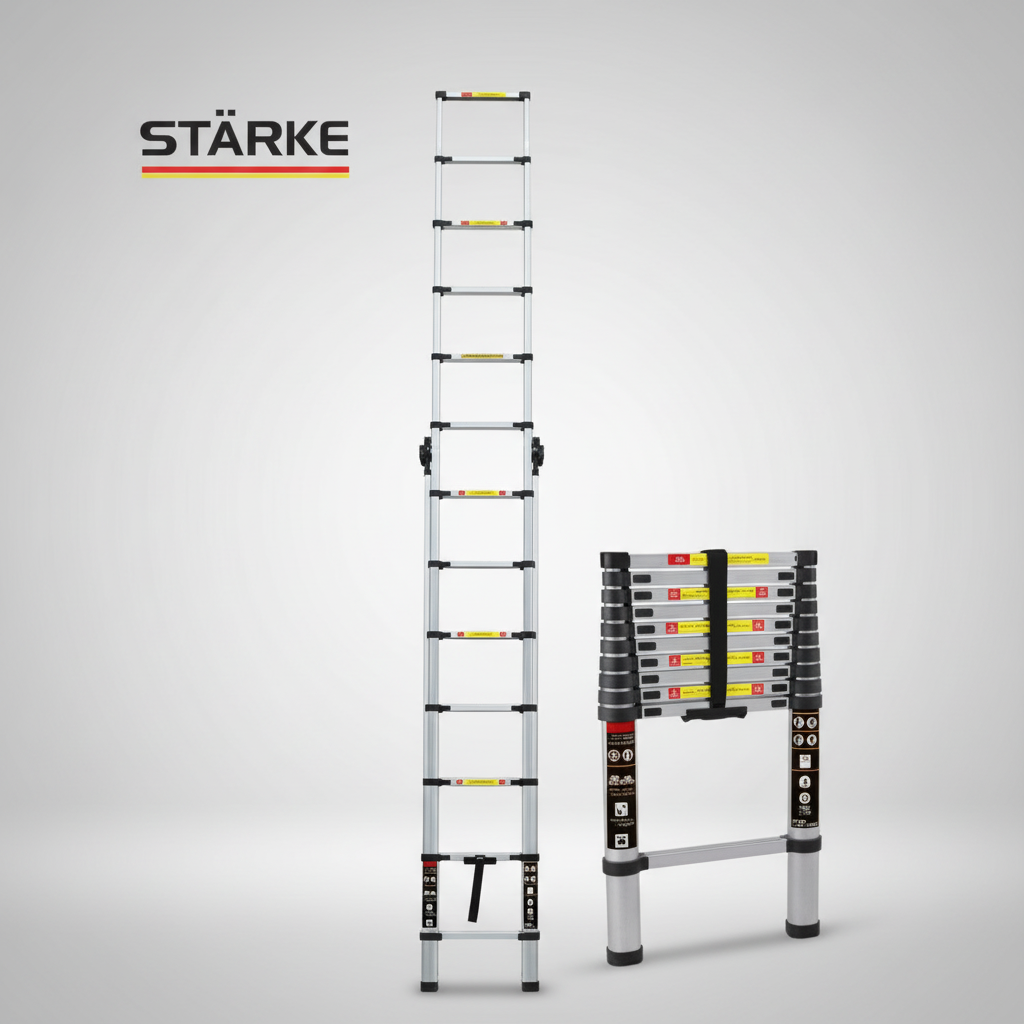 סולם אלומיניום FOLD טלסקופי, 3.8 מ', תוצרת STARKE