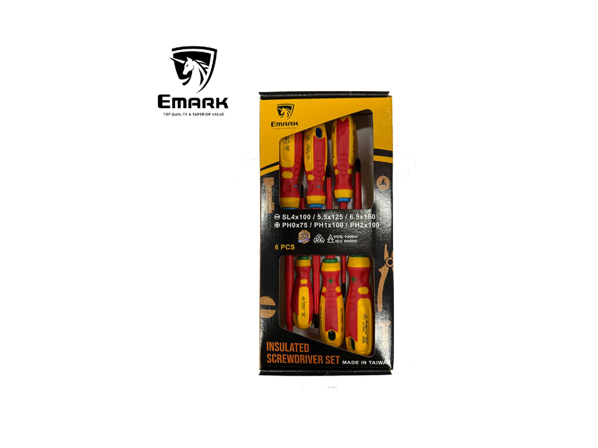 סט 6 מברגים מבודד  EMARK 1000V VDE - כלי עבודה וציוד למעבדה באתר לדמרקט