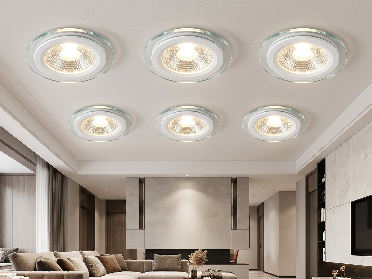 גוף תאורה שקוע מסדרת COB GLASS מותקן בבית
