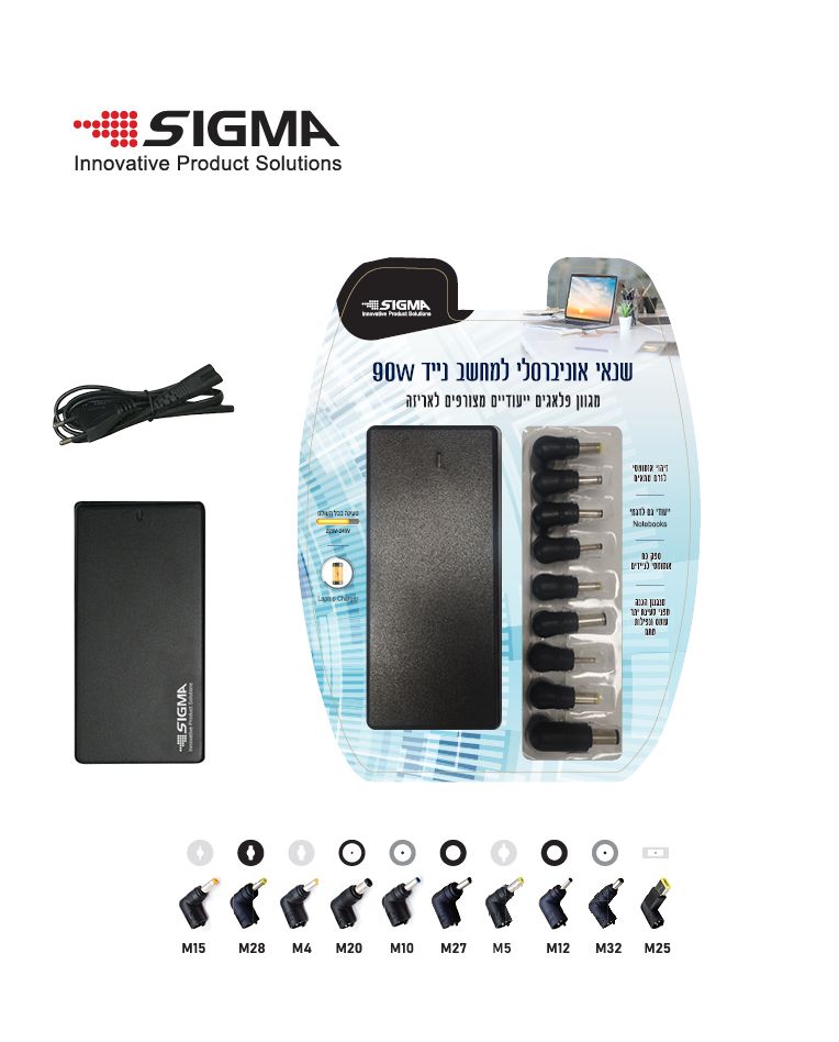 שנאי אוניברסלי אוטומטי ללפטופ 90W - סוללות ומטענים באתר לדמרקט