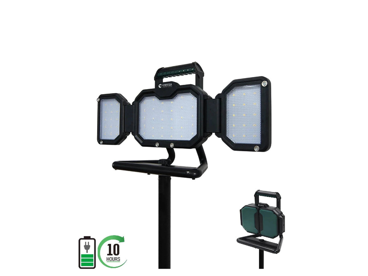 זרקור נטען 100W+עמוד 10h,10800mAh LION - Flood Lights באתר לדמרקט