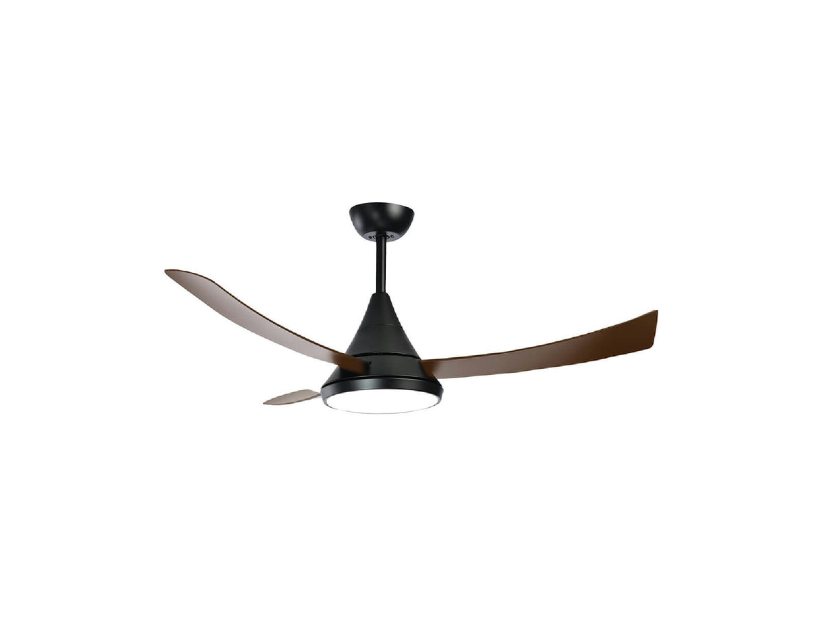 מאוורר תקרה "32W ESPRESSO 52 עם שלט-שחור כנף חום - Ceiling Fan with Light באתר לדמרקט