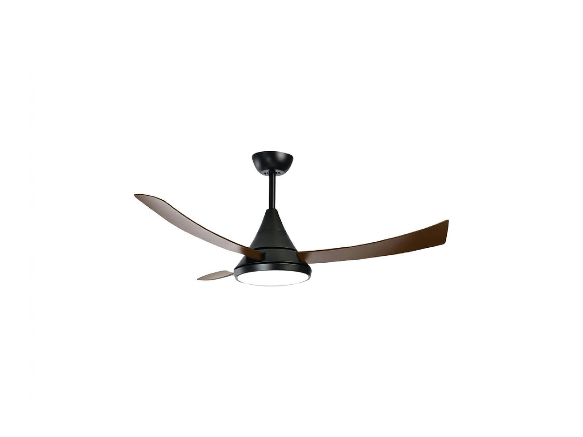 מאוורר תקרה "32W ESPRESSO 52 עם שלט-שחור כנף חום - Ceiling Fan with Light באתר לדמרקט