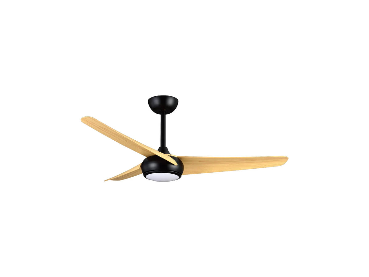מאוורר תקרה "52 דגם DANIEL עם שלט-שחור ועץ - Ceiling Fan with Light באתר לדמרקט