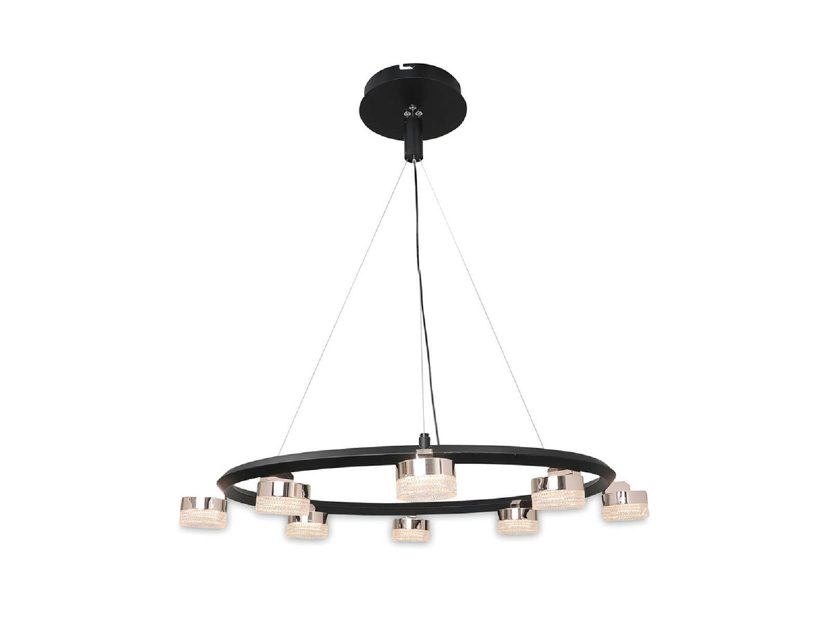 מנורת תליה שמיניה שארלוט 37W שחור/פליז - Hanging lamps with built-in LED