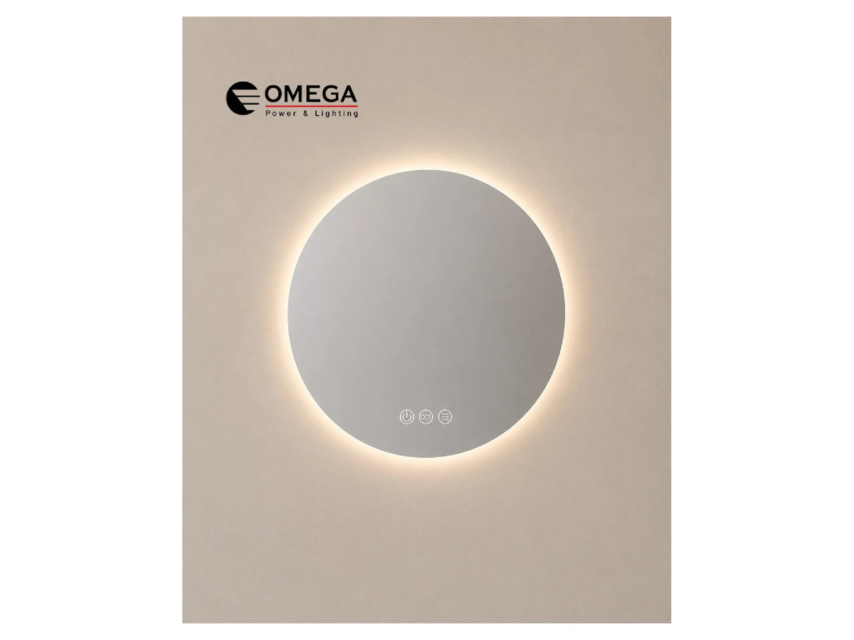 מראה עגולה LED מרחפת Luna ללא מסגרת IP54 קוטר 60 ס"מ - LED Mirror באתר לדמרקט