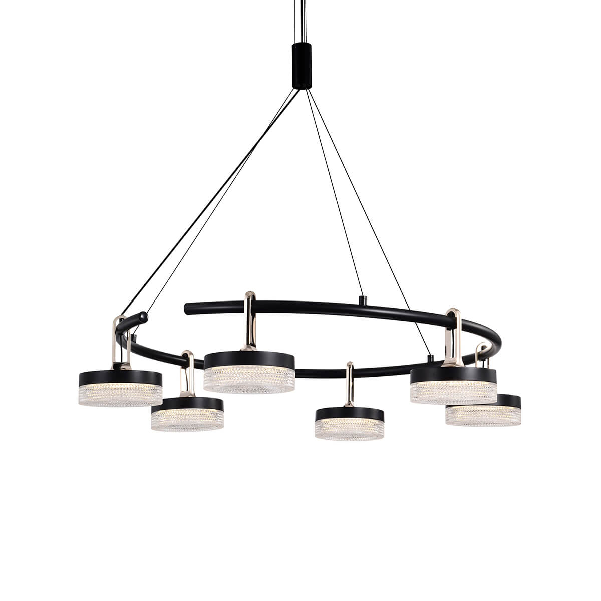 מנורת תליה שישיה קורל 30W שחור/פליז- אור חם - Hanging lamps with bulbs