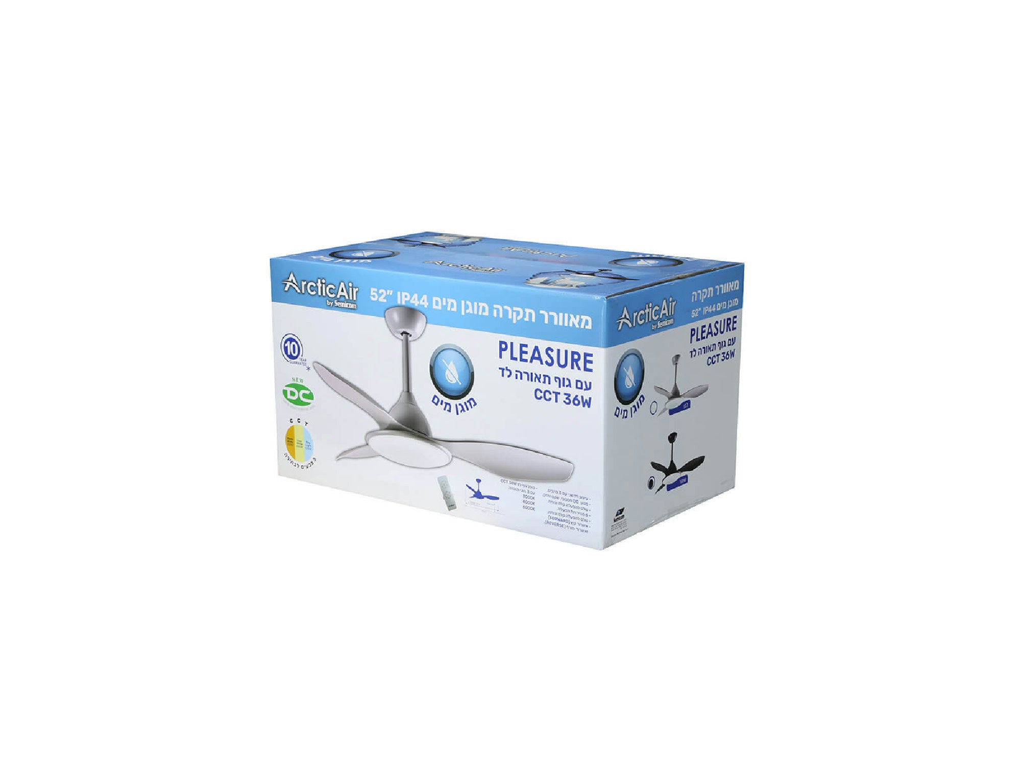 מאוורר תקרה "CCT 36W IP44 PLEASURE 52 עם שלט - Ceiling Fan with Light