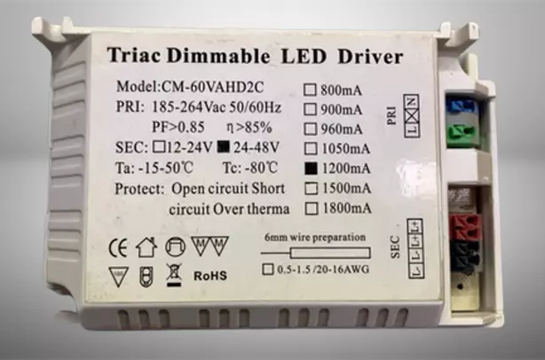 לד דרייבר LED DRIVER dimmable 30-60X1W 1200mA