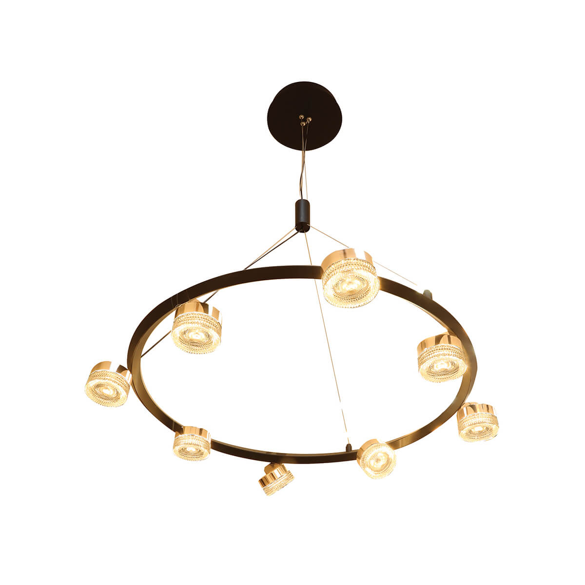 מנורת תליה שמיניה שארלוט 37W שחור/פליז - Hanging lamps with built-in LED