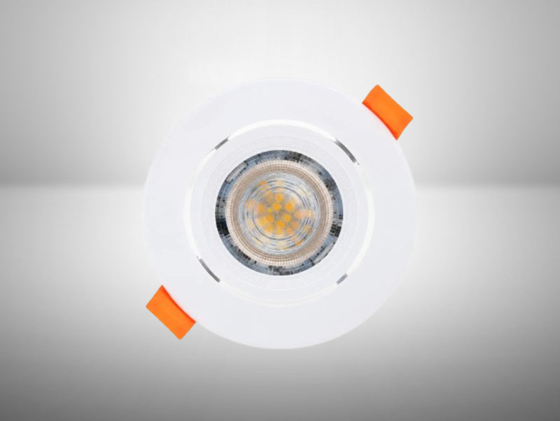 שקוע תקרה עגול LORENZO מבית OMEGA בגימור לבן עם קפיצים כתומים
